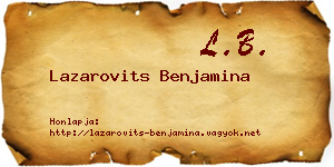Lazarovits Benjamina névjegykártya